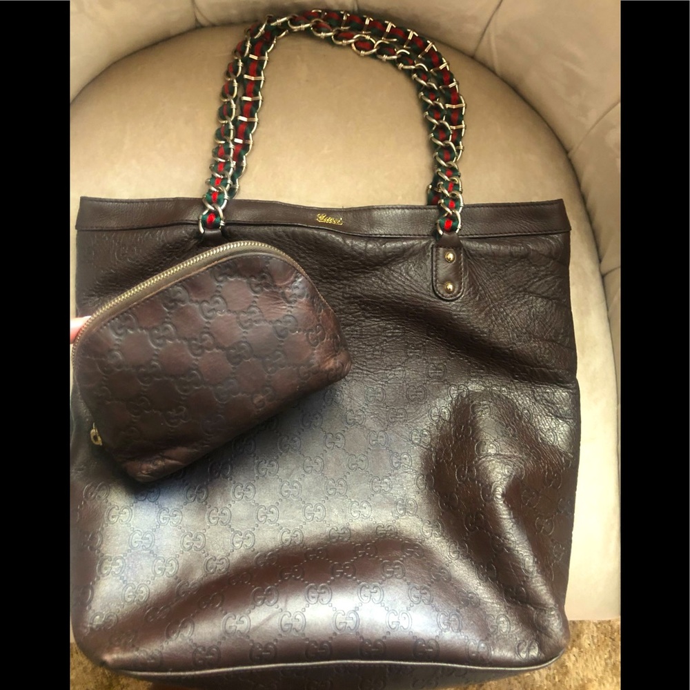 Vintage Gucci “Guccissima”tote and Makeup bag
